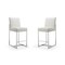 Manhattan Comfort Element 24" Faux Leather Counter Stool in Pearl White and Polished Chrome (Set of 2) 2-CS003-PW - alternate 1